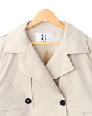 ترنچ کت کتان مدل یقه ایستاده