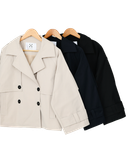 ترنچ کت کتان مدل یقه ایستاده