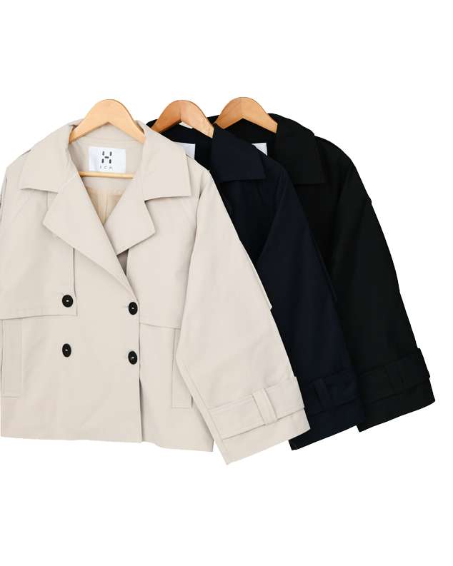 ترنچ کت کتان مدل یقه ایستاده