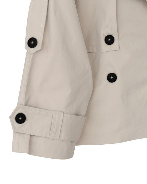 ترنچ کت کتان مدل یقه ایستاده