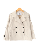 ترنچ کت کتان مدل یقه ایستاده