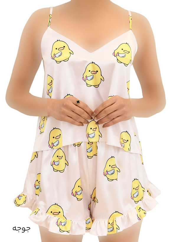 ست سه تیکه ساتن طرح دار