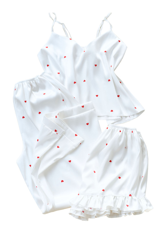 ست سه تیکه ساتن طرح دار